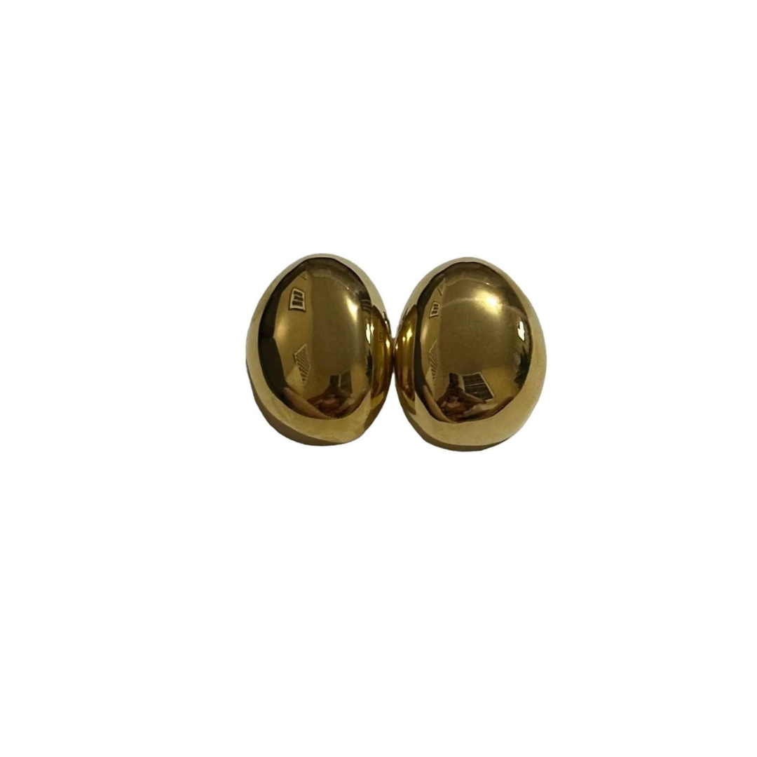 Oval Gold Earrings