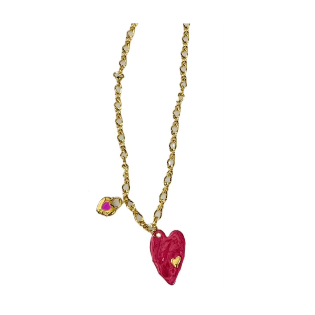 Double Pink Heart Chain