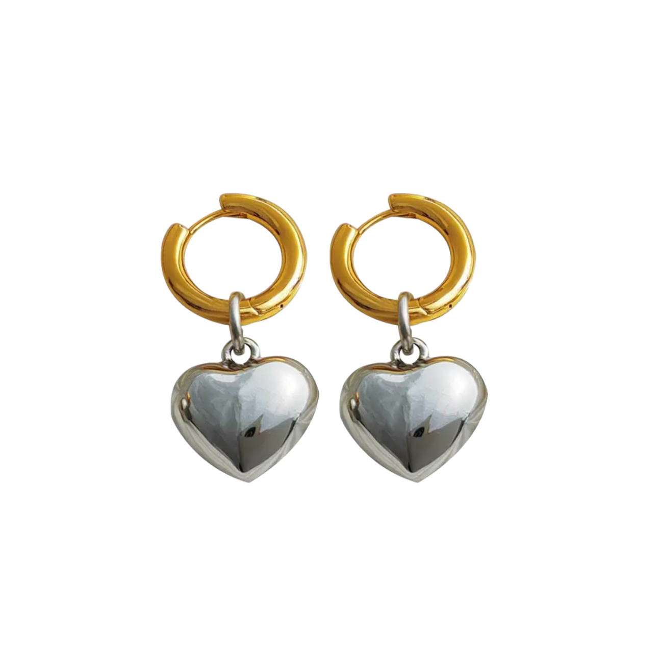 Nani Double TOne Heart Earrings