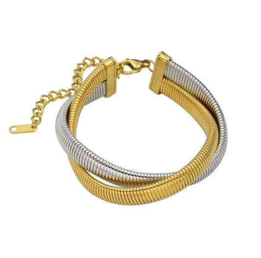 Double Tone Twisted Bracelet